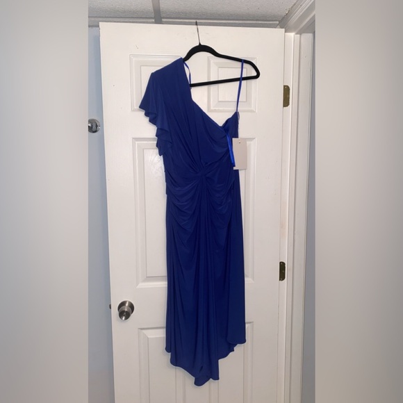 Blue One Shoulder Mac Duggal Gown - Picture 2 of 5